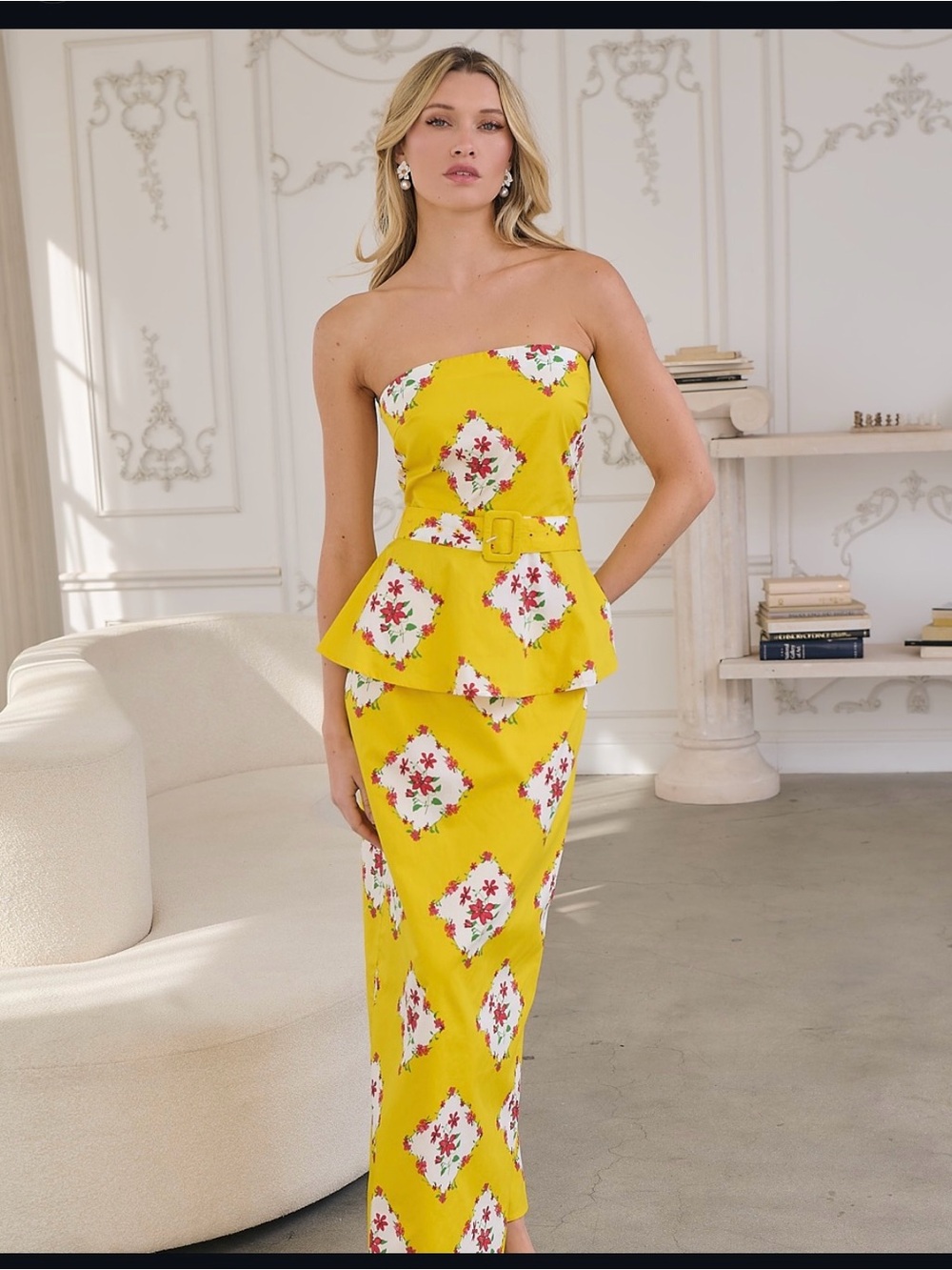 Sugarlips Strapless Peplum Skirt Set